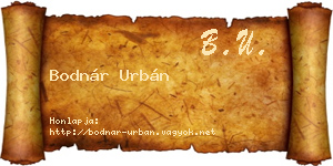 Bodnár Urbán névjegykártya